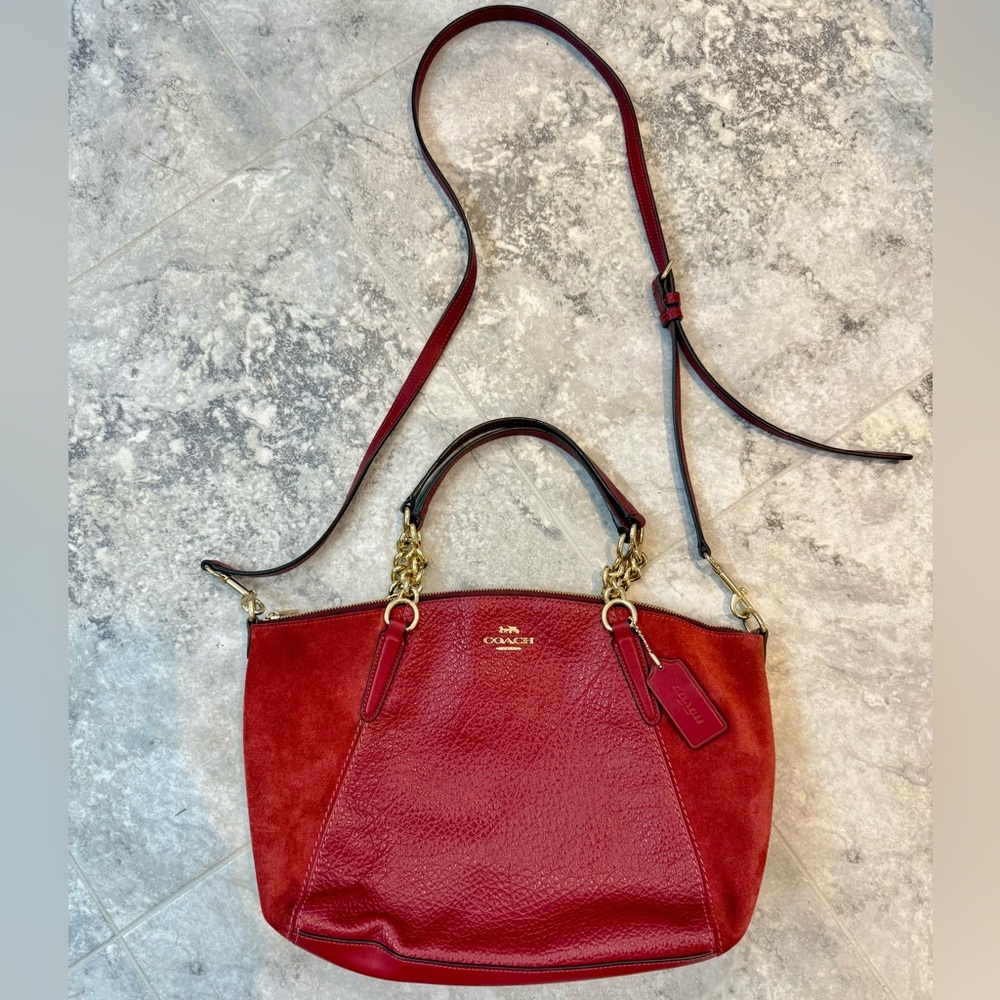 Coach Cherry Red Leather Shoulder Bag